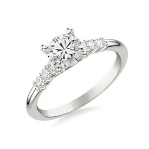 Mountz Collection .50CT Round Center Classic Diamond Engagement Ring in 14K White Gold