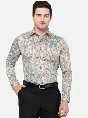 Multicolor Printed Slim Fit Party Wear Shirt | Wyre