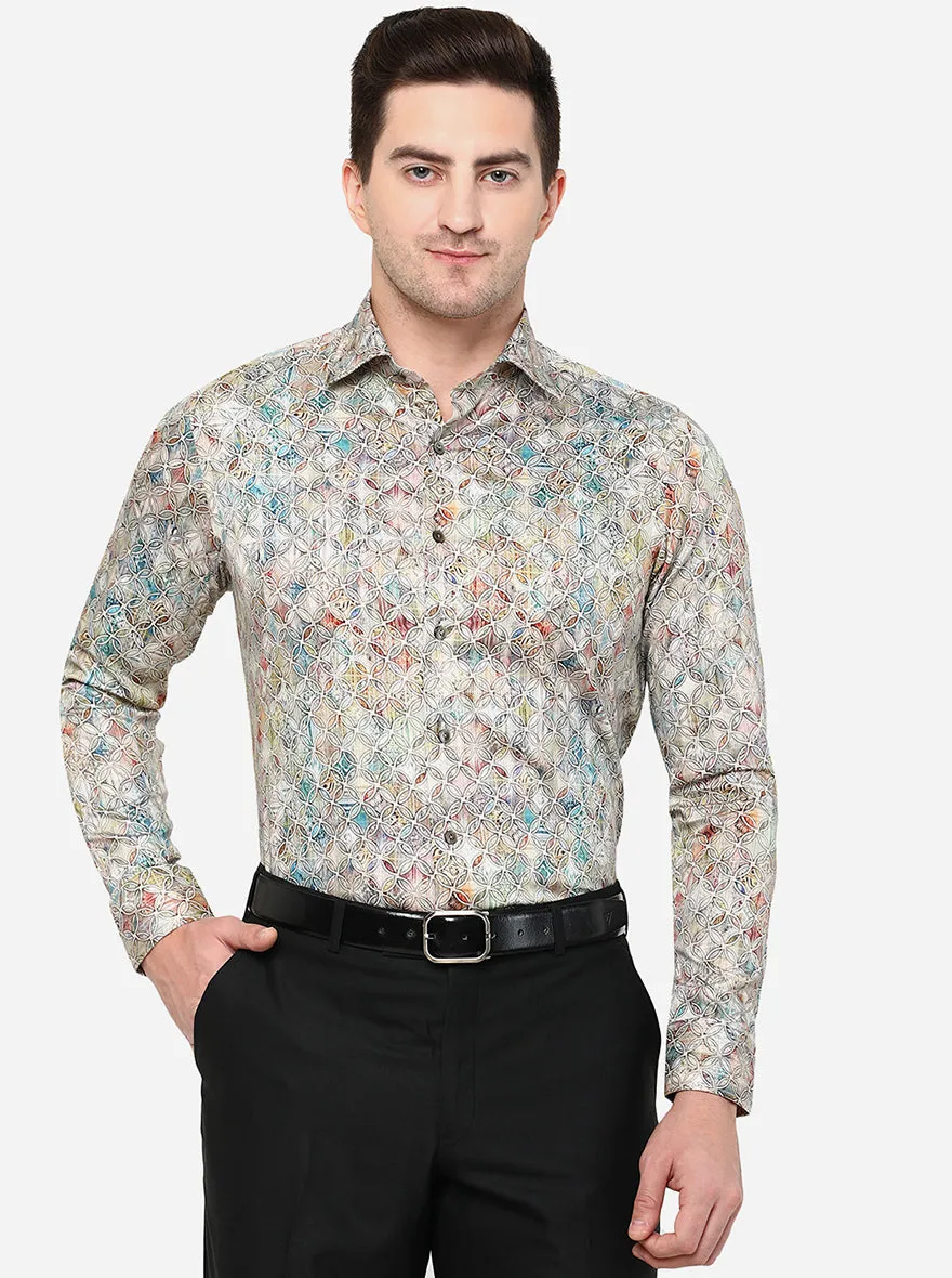 Multicolor Printed Slim Fit Party Wear Shirt | Wyre