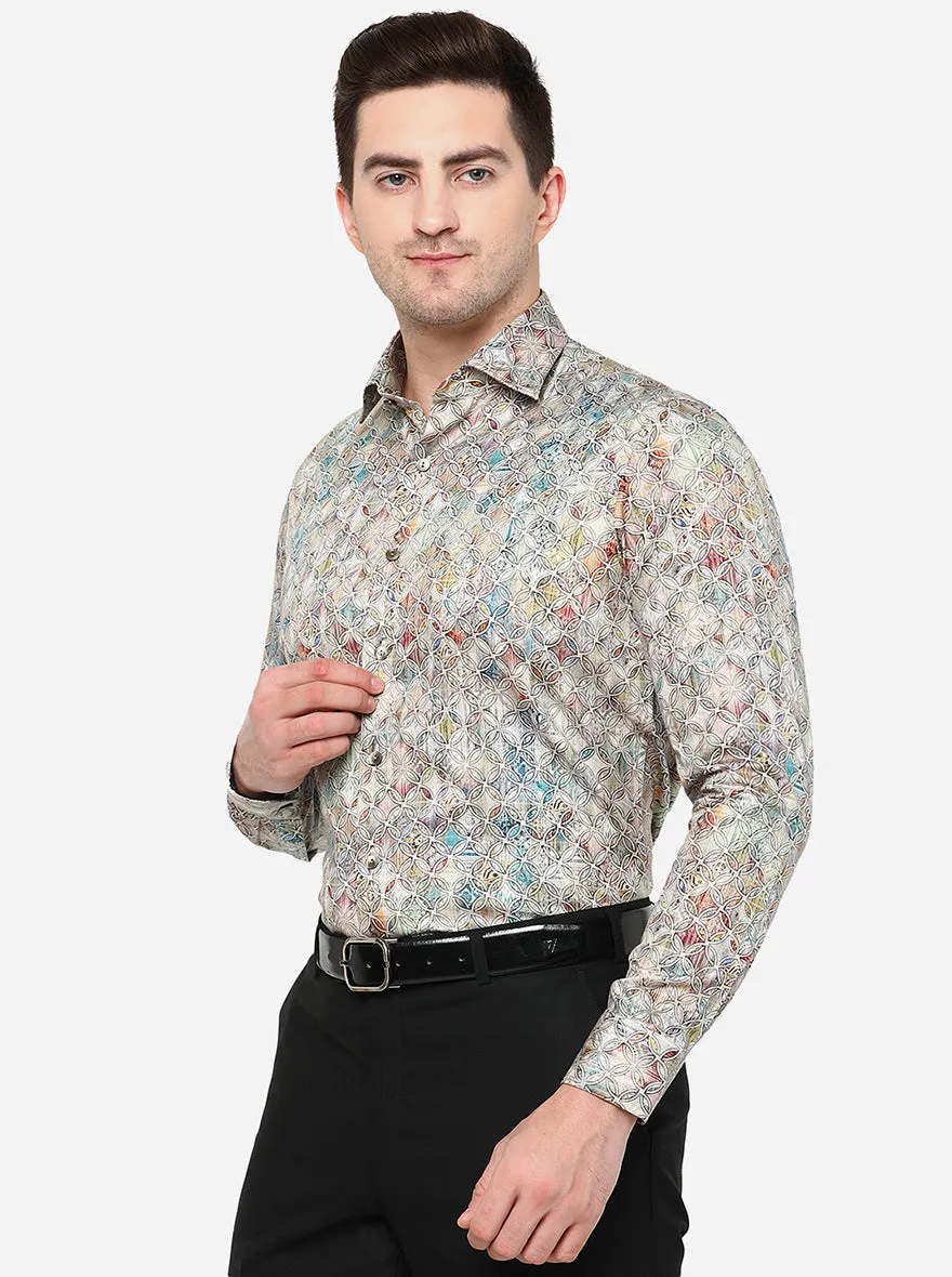 Multicolor Printed Slim Fit Party Wear Shirt | Wyre