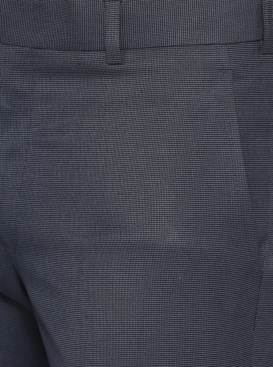 Navy Blue Solid Slim Fit Formal Trouser | Greenfibre