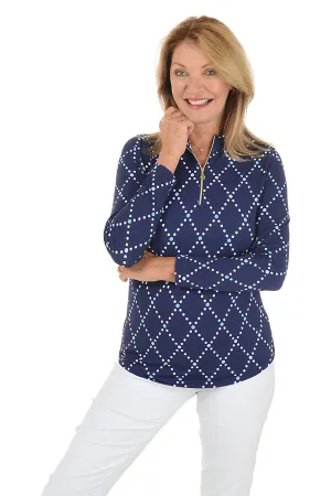 Navy Diamond Geo UPF50  Sun Shirt