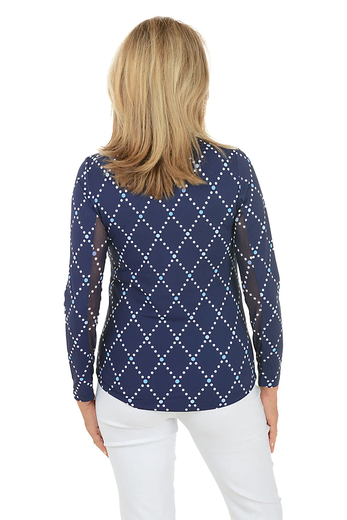 Navy Diamond Geo UPF50  Sun Shirt