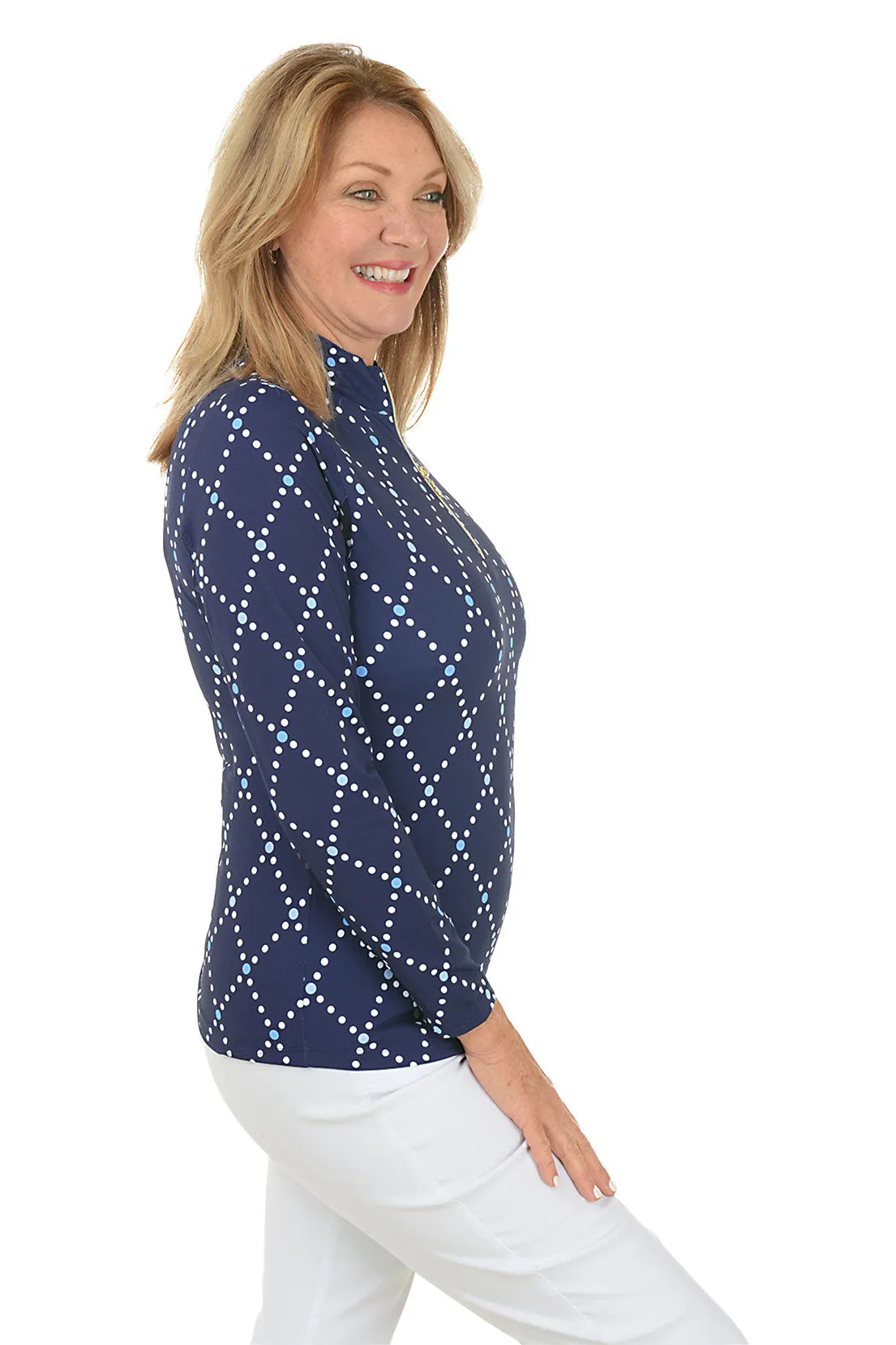 Navy Diamond Geo UPF50  Sun Shirt