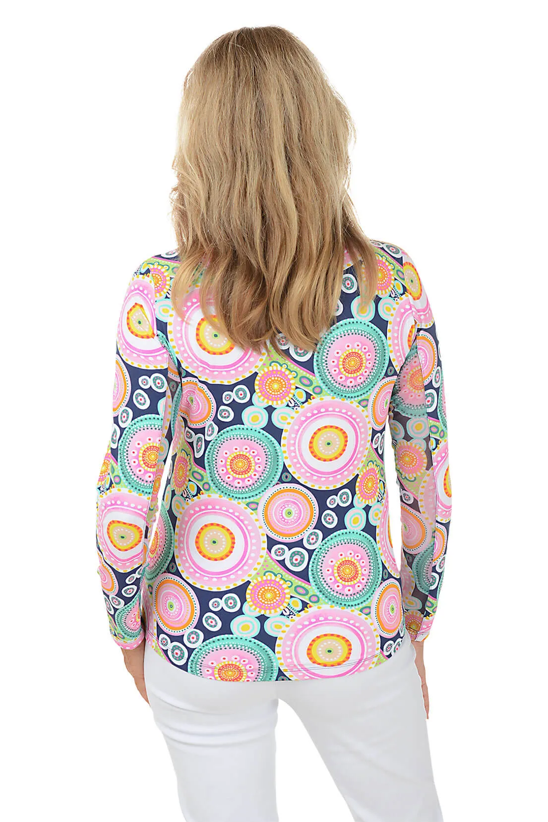 Navy Leona Mandala UPF50  Sun Shirt