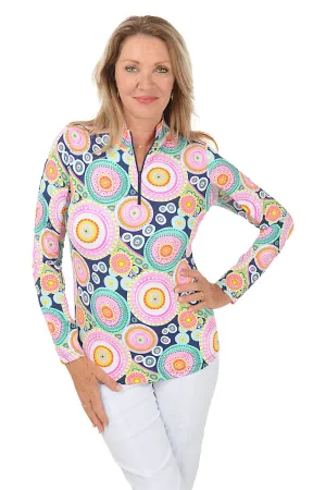 Navy Leona Mandala UPF50  Sun Shirt