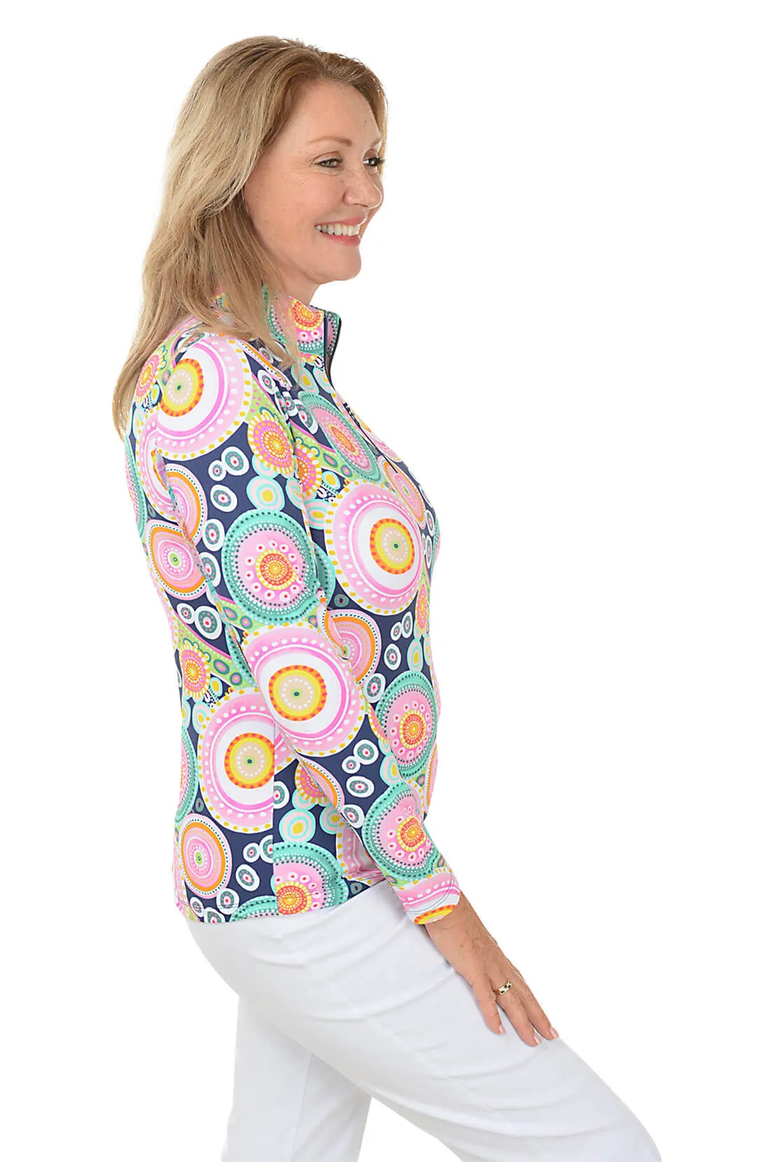 Navy Leona Mandala UPF50  Sun Shirt