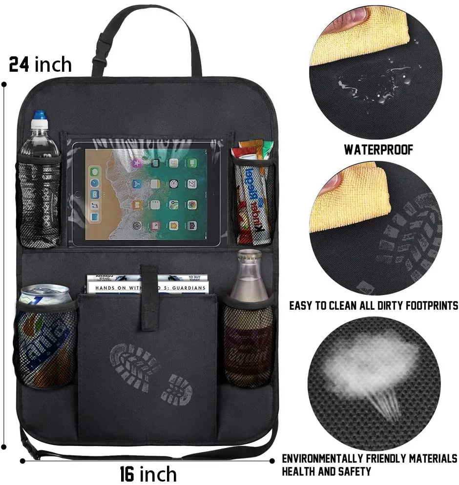 New Carisma Car Backseat Organizer with Touch Screen Tablet Holder  Storage Pockets