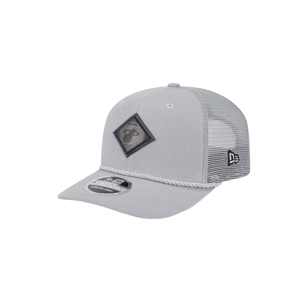 New Era Miami HEAT Leather Logo Stretch Snapback