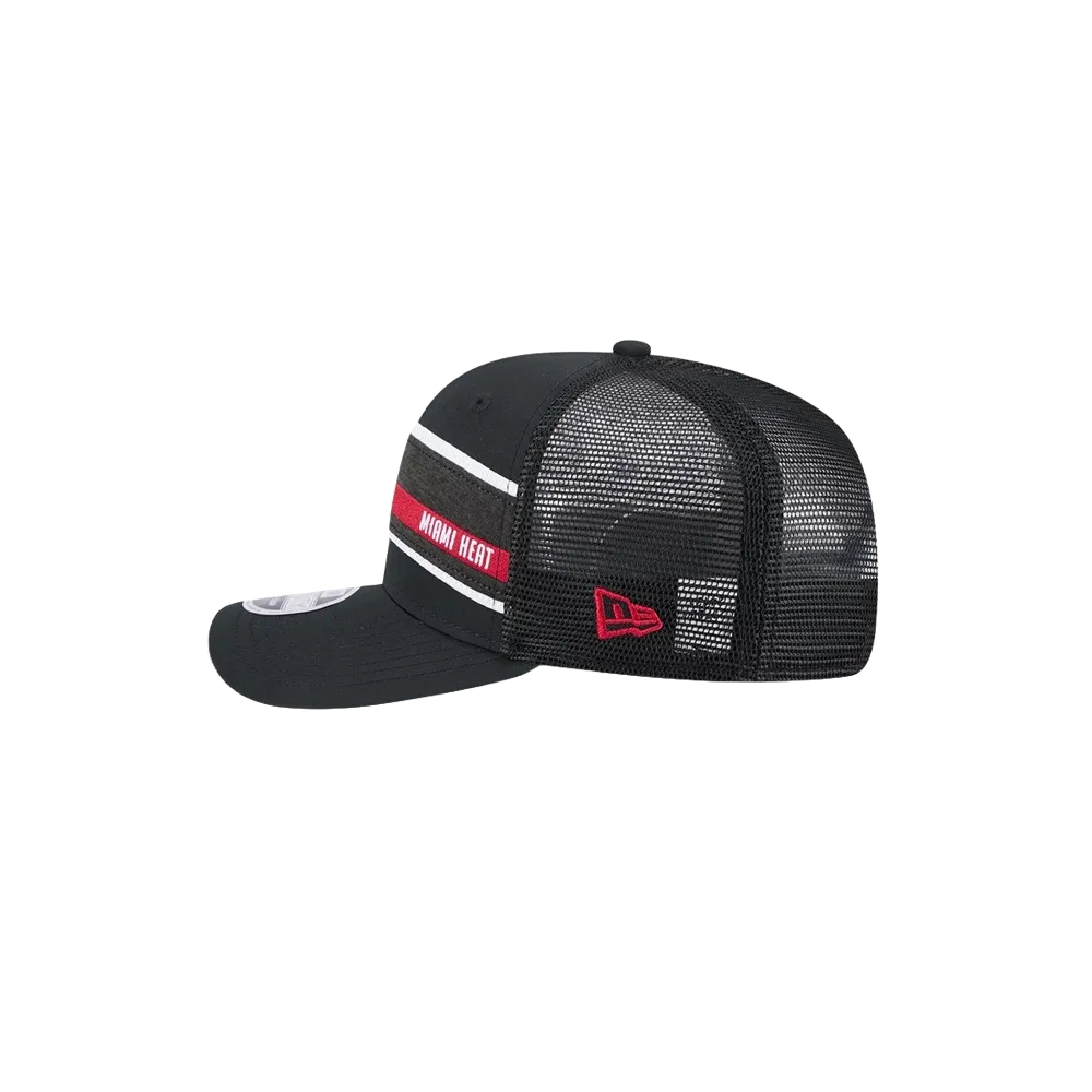 New Era Miami HEAT Stripe Trucker Stretch Snapback