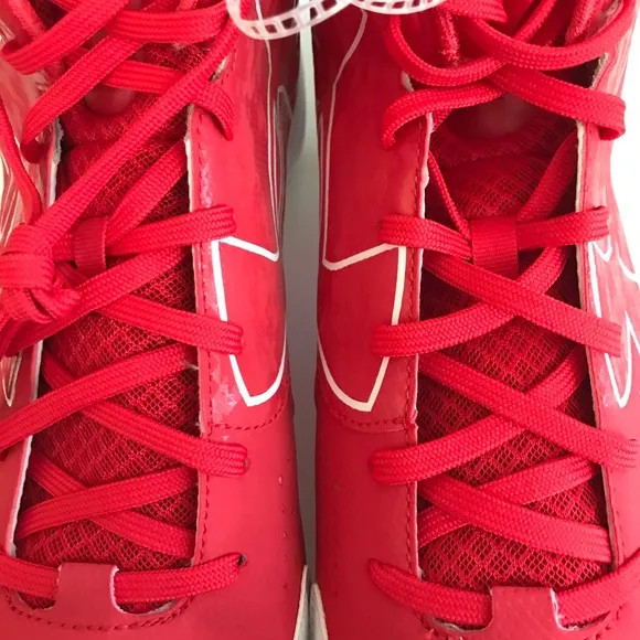 NIB Under Armour UA Ignite Mid ST CC Metal Baseball Cleats Red &amp; White Size 13