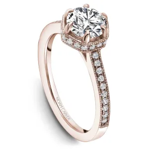 Noam Carver 14K Rose Gold Round 1.08 Halo Diamond Engagement Ring