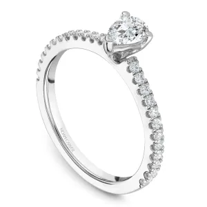 Noam Carver 14k White Gold 0.33ct Pear Solitaire with Diamond Shoulders