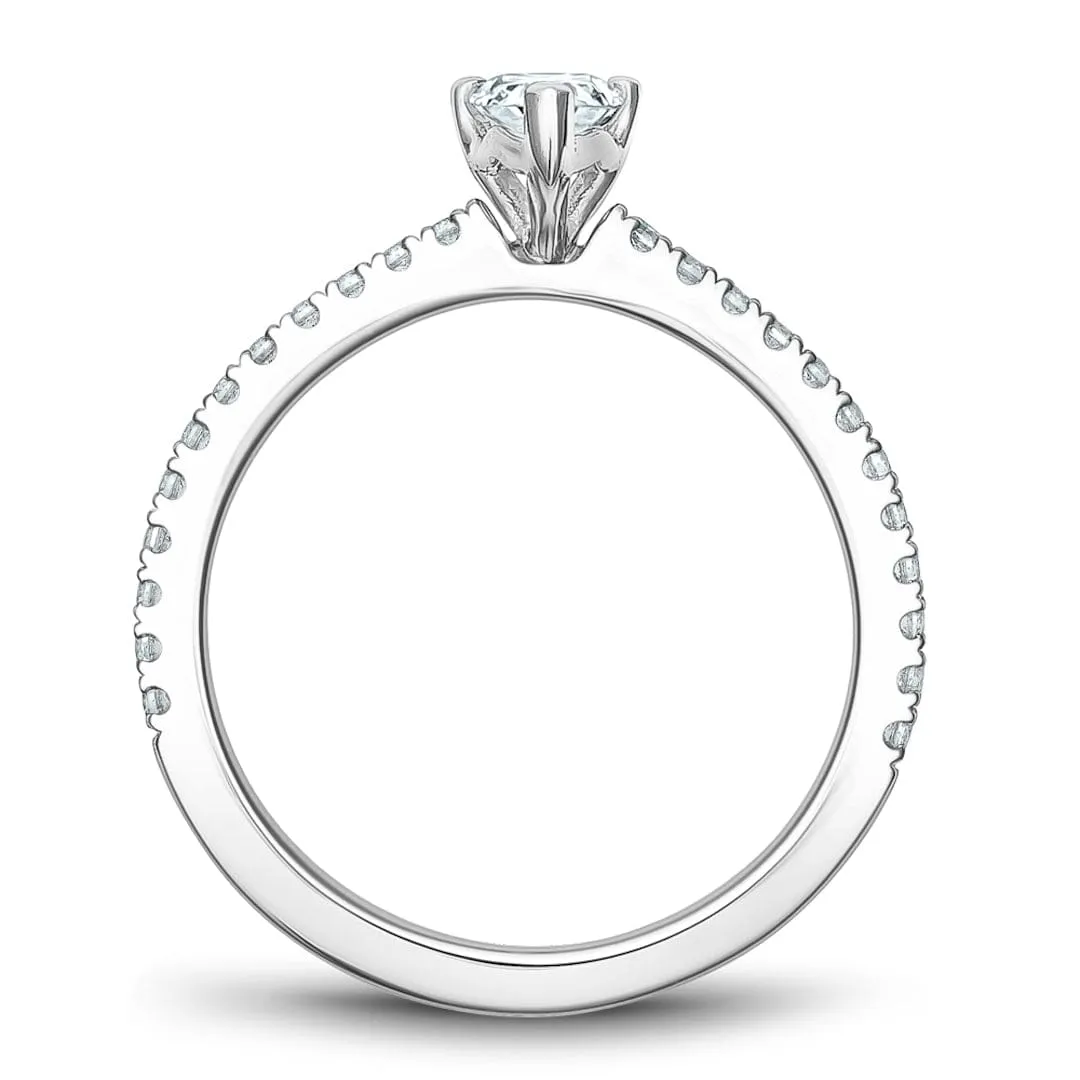 Noam Carver 14k White Gold 0.33ct Pear Solitaire with Diamond Shoulders