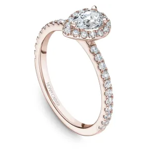 Noam Carver 14kt Rose Gold 0.50ct Halo With Shoulder Diamonds
