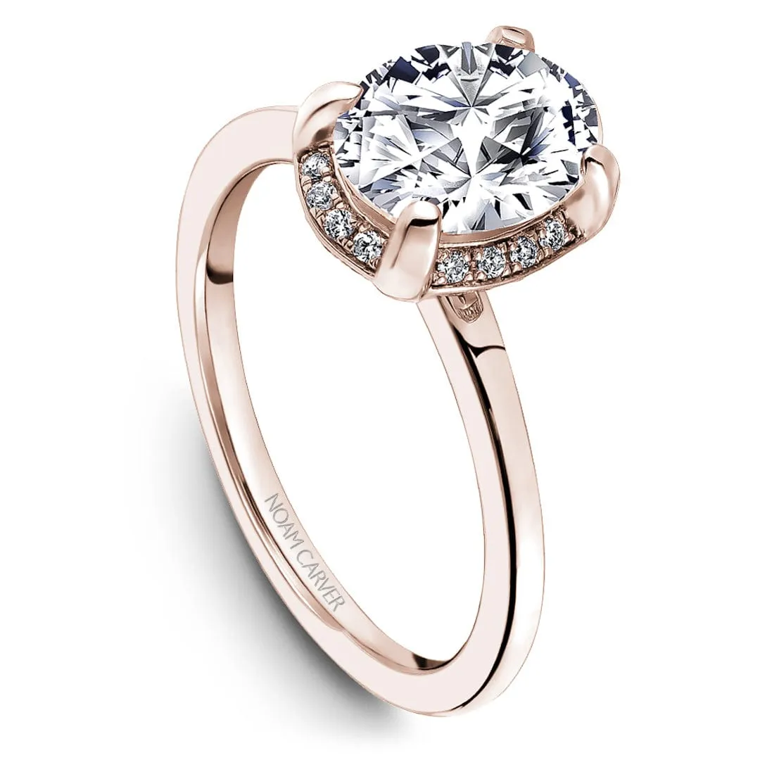 Noam Carver 14kt Rose Gold 1.01ct Oval Solitaire with Hidden Halo
