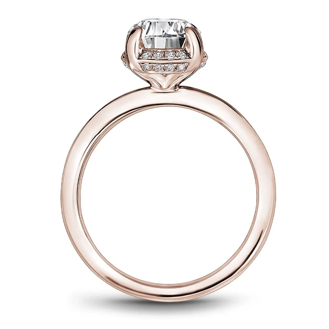 Noam Carver 14kt Rose Gold 1.01ct Oval Solitaire with Hidden Halo