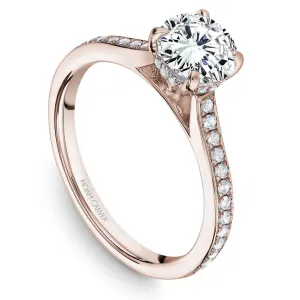 Noam Carver 14kt Rose Gold Round Solitaire with Diamond Shoulders