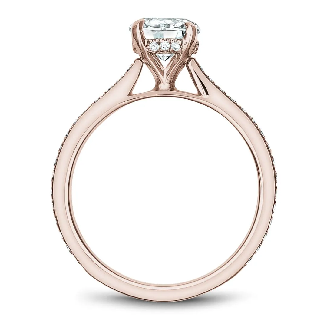 Noam Carver 14kt Rose Gold Round Solitaire with Diamond Shoulders