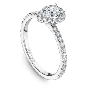 Noam Carver 14kt White Gold 0.50ct Pear Halo with Diamond Shoulders