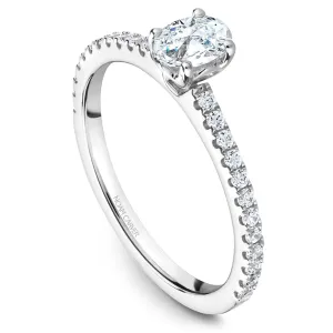 Noam Carver 14kt White Gold 0.50ct Pear Halo with Diamond Shoulders