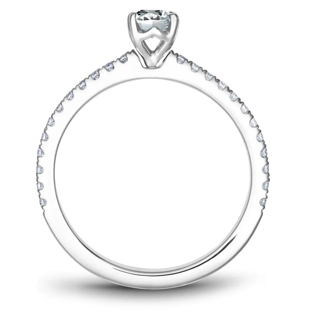 Noam Carver 14kt White Gold 0.50ct Pear Halo with Diamond Shoulders