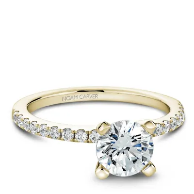 Noam Carver 14kt Yellow Gold 1.00ct Round Solitaire with Diamond Shoulders