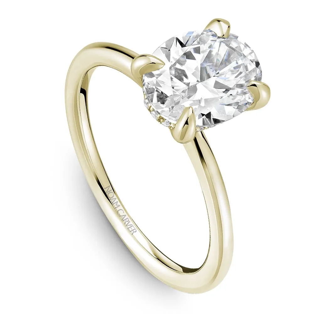 Noam Carver 18kt Yellow Gold 1.70ct Oval Diamond Solitaire Engagement Ring with Hidden Halo