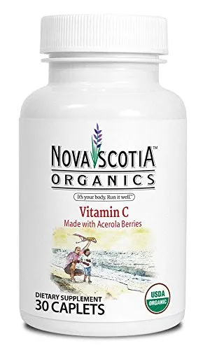 Nova Scotia Organics Vitamina C – USDA orgánico, sin non-gmo, Sintético, (30 caplets)