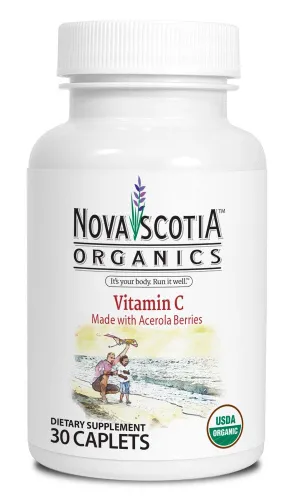 Nova Scotia Organics Vitamina C – USDA orgánico, sin non-gmo, Sintético, (30 caplets)