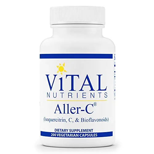 Nutrientes vitales - Aller-C (isoquercitrina, C y bioflavonoides) - Apoyo respiratorio y sinusal - Sin gluten - 200 cápsulas vegetarianas por botella
