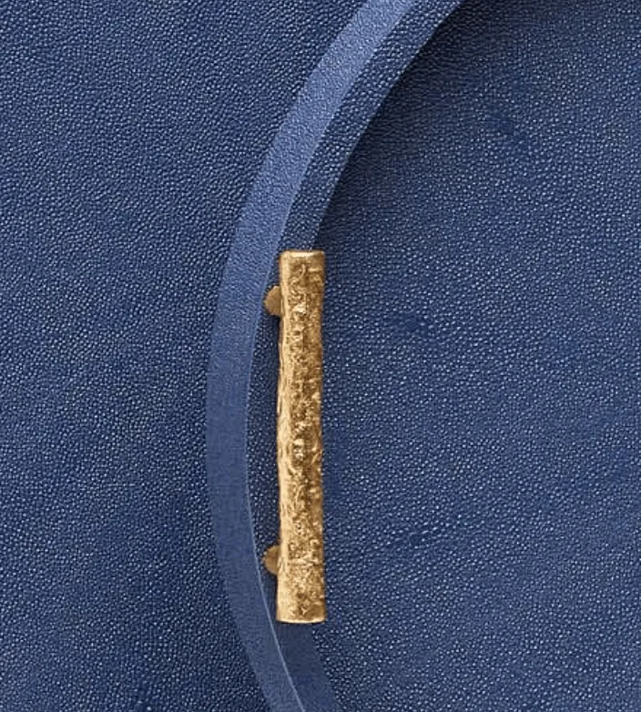 Oceania Round Shagreen Tray Set - Navy Blue