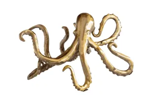 Octopus Aged Brass Shelf Decor