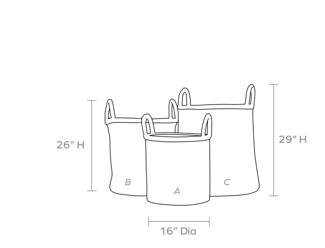 Oden Round Nesting Baskets S/3