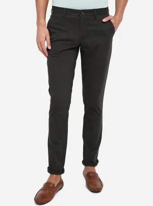 Olive Solid Uno Fit Casual Trouser | JadeBlue