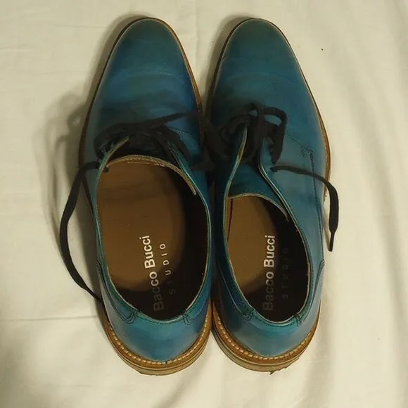 Ombre Blue Leather Bacco Bucci Dress Shoes