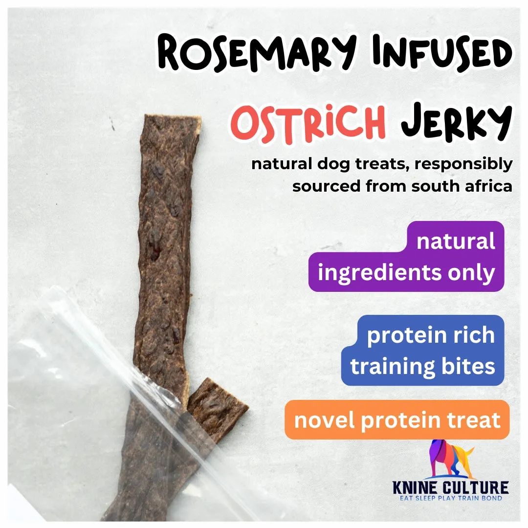 Ostrich Jerky infused with Rosemary