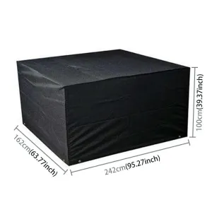 Outdoor Furniture Set Cover - Waterproof Anti-Uv Dust-Proof - 210D Oxford Cloth - 242X162X100Cm - Black