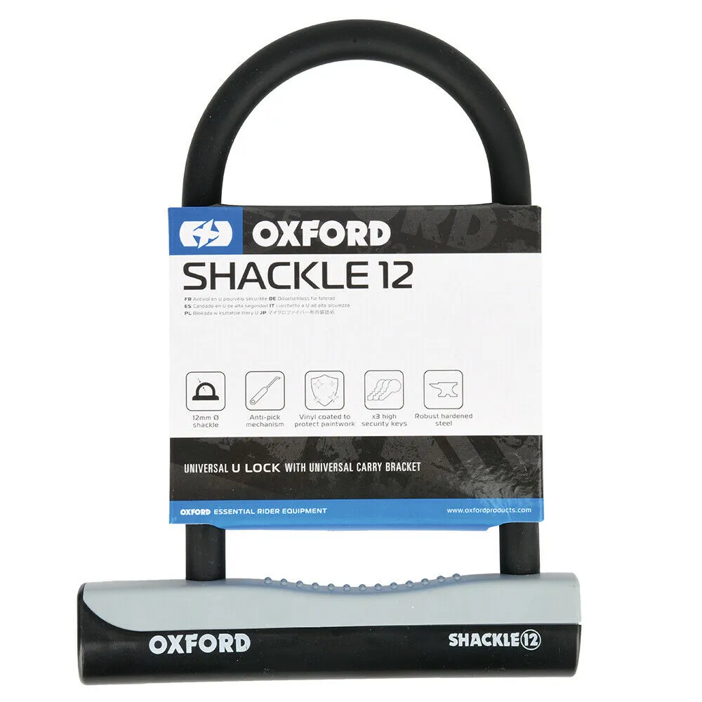 Oxford Shackle 12 D-Lock / U-Lock With Frame Bracket