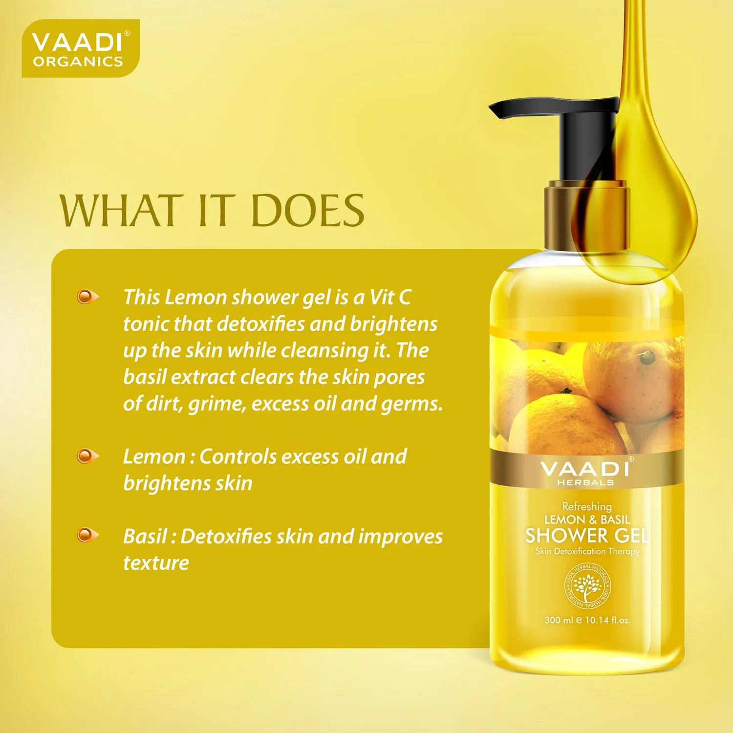 Pack of 2  Refreshing Lemon & Basil Shower Gel (300 ml x 2)