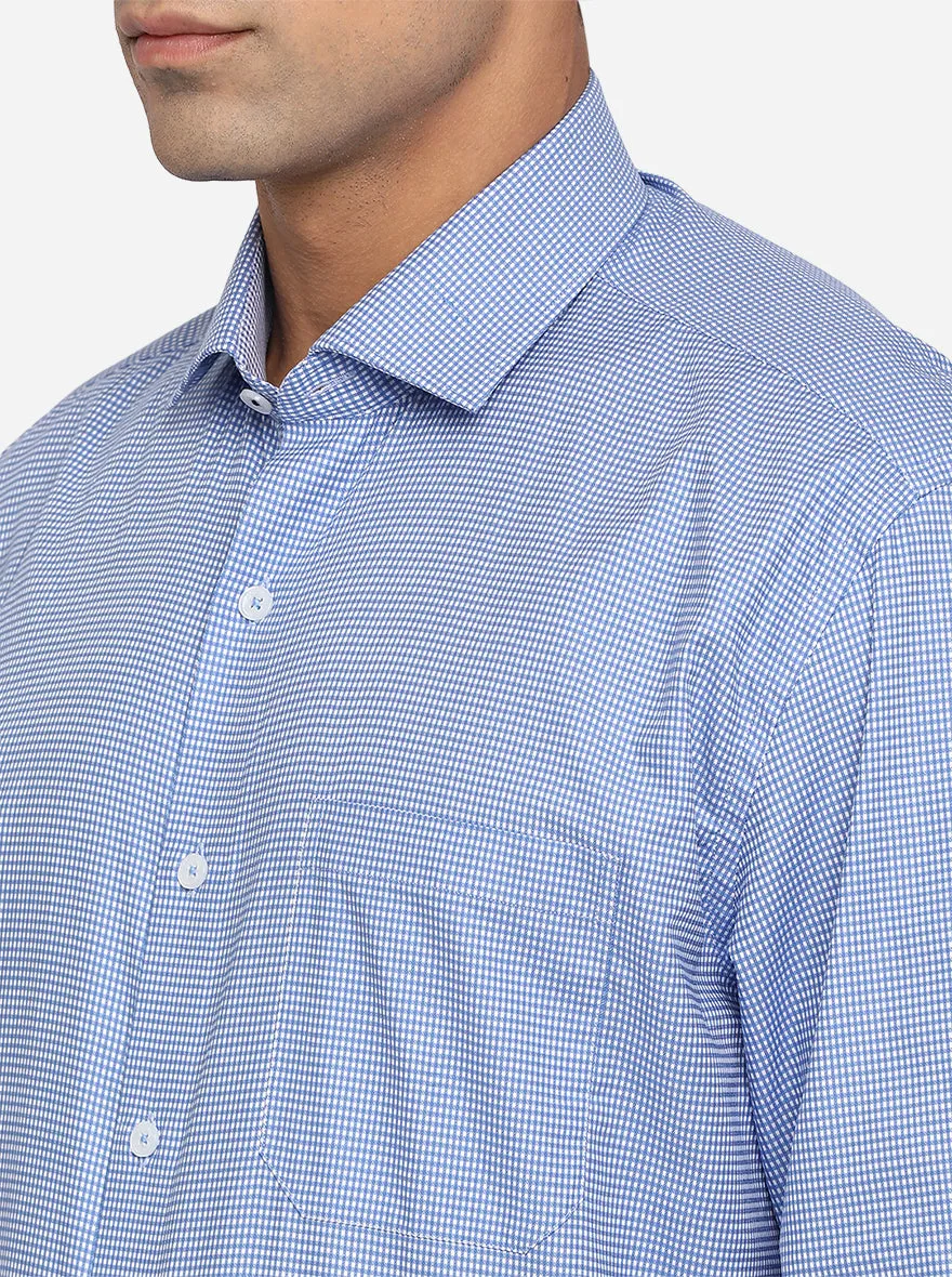 Pasific Blue Dobby Regular Fit Formal Shirt | JadeBlue