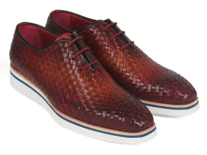 Paul Parkman Men's Woven Leather Smart Casual Shoes in Brown