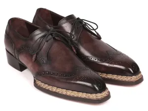 Paul Parkman Norwegian Welted Wingtip Derby Shoes in Bronze