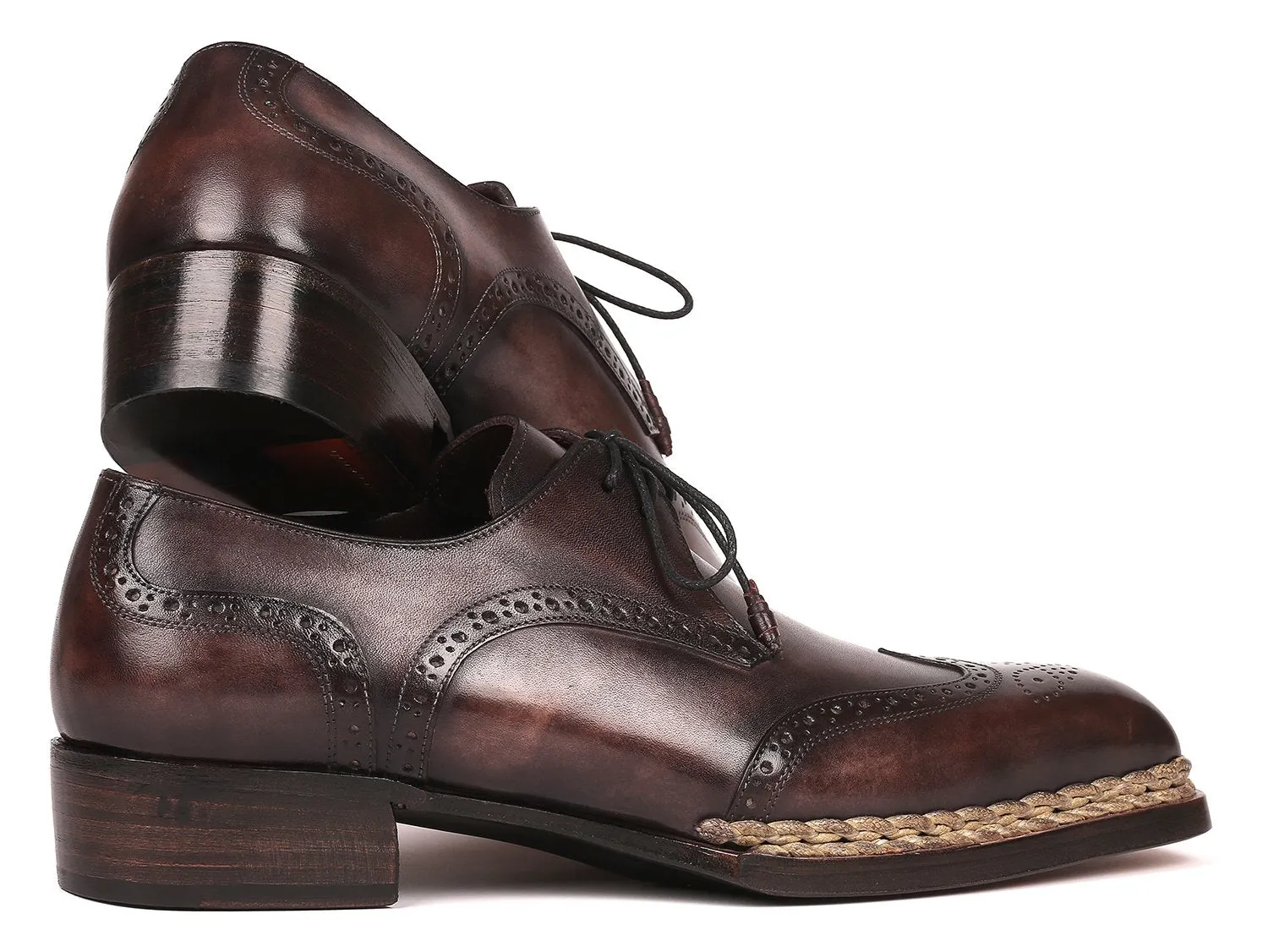 Paul Parkman Norwegian Welted Wingtip Derby Shoes in Bronze