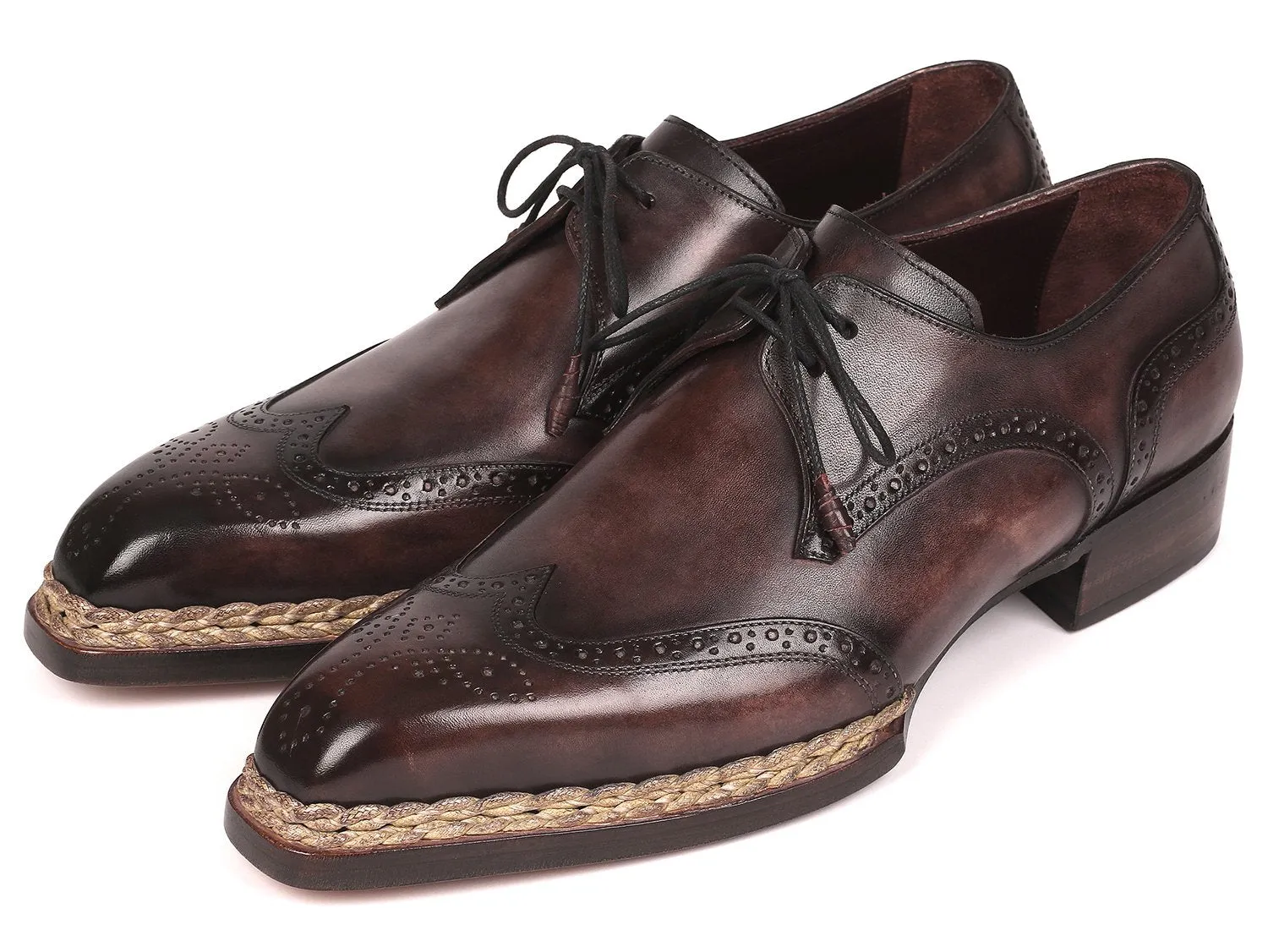 Paul Parkman Norwegian Welted Wingtip Derby Shoes in Bronze