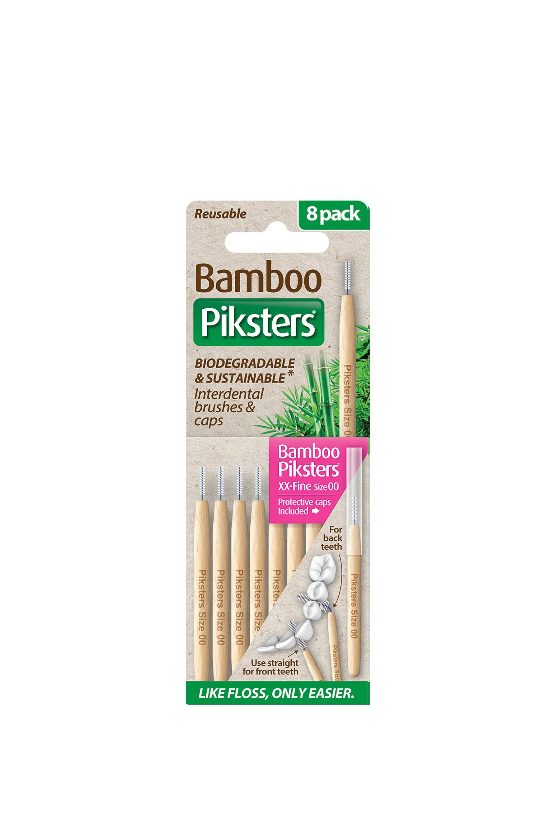 Piksters Bamboo Pink Size 00 8Pk