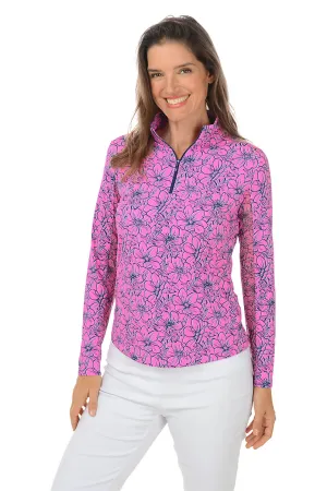 Pink Diana Floral UPF50  Sun Shirt