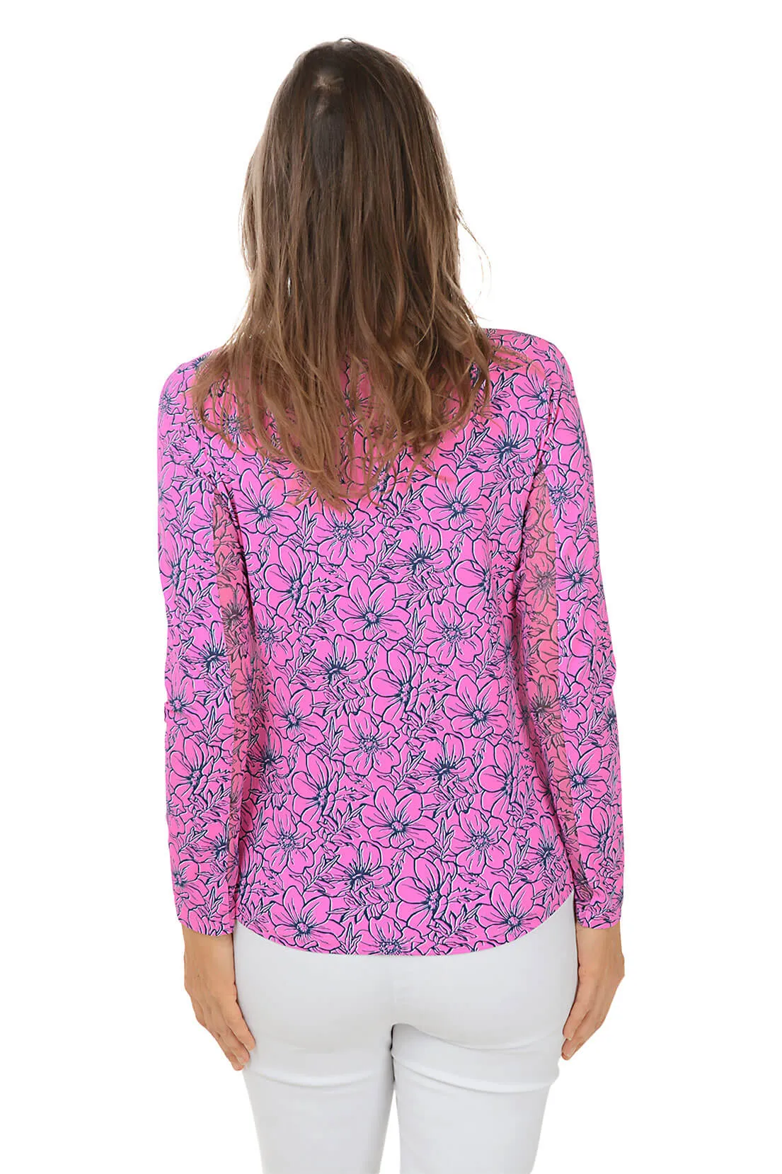 Pink Diana Floral UPF50  Sun Shirt
