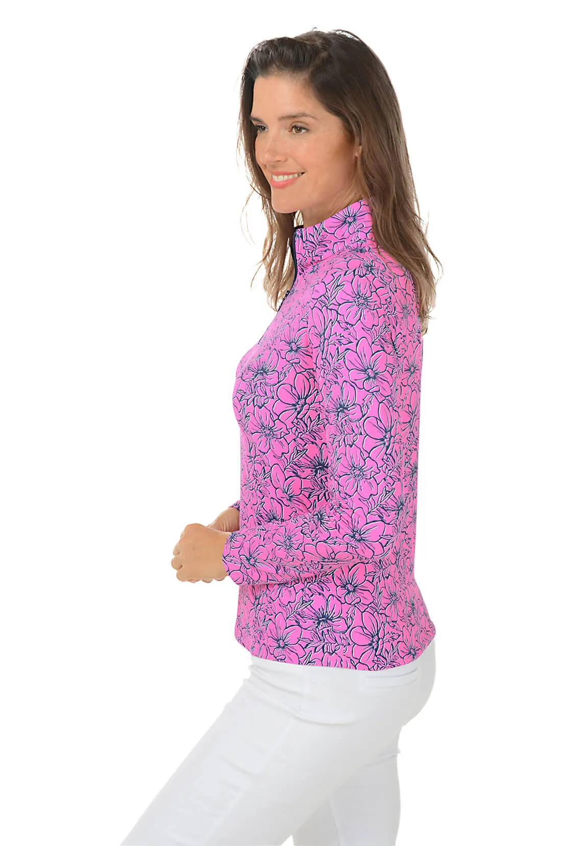 Pink Diana Floral UPF50  Sun Shirt