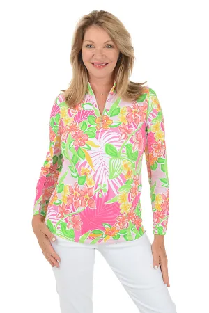 Pink Island Floral UPF50  Sun Shirt